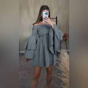 Balloon Sleeve Mini Dress